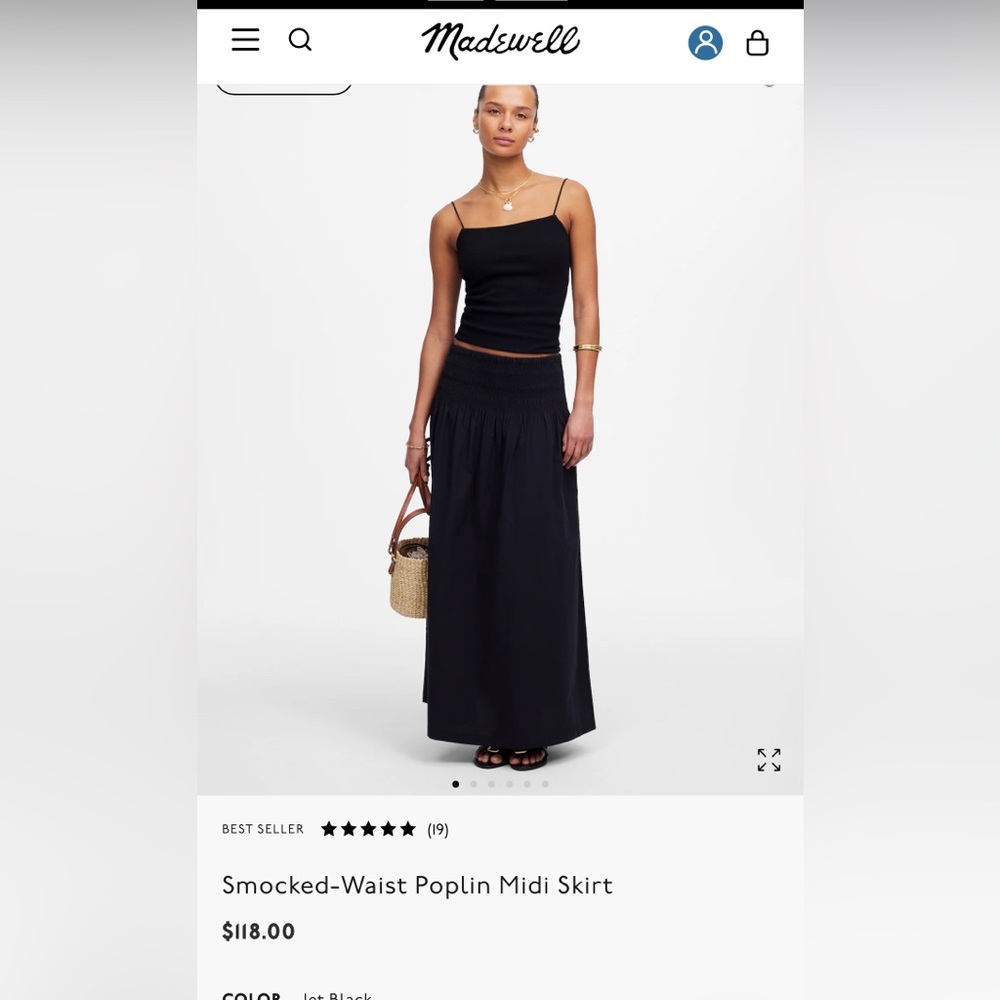 Madewell Black A-Line Maxi Skirt